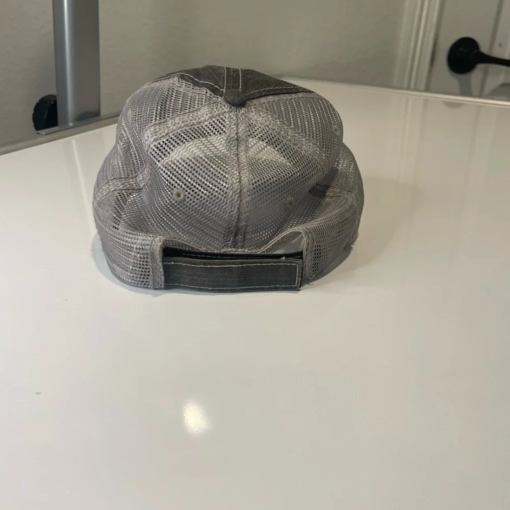 Charcoal Distressed Cap with Embroidered Text - Picture 2 of 5